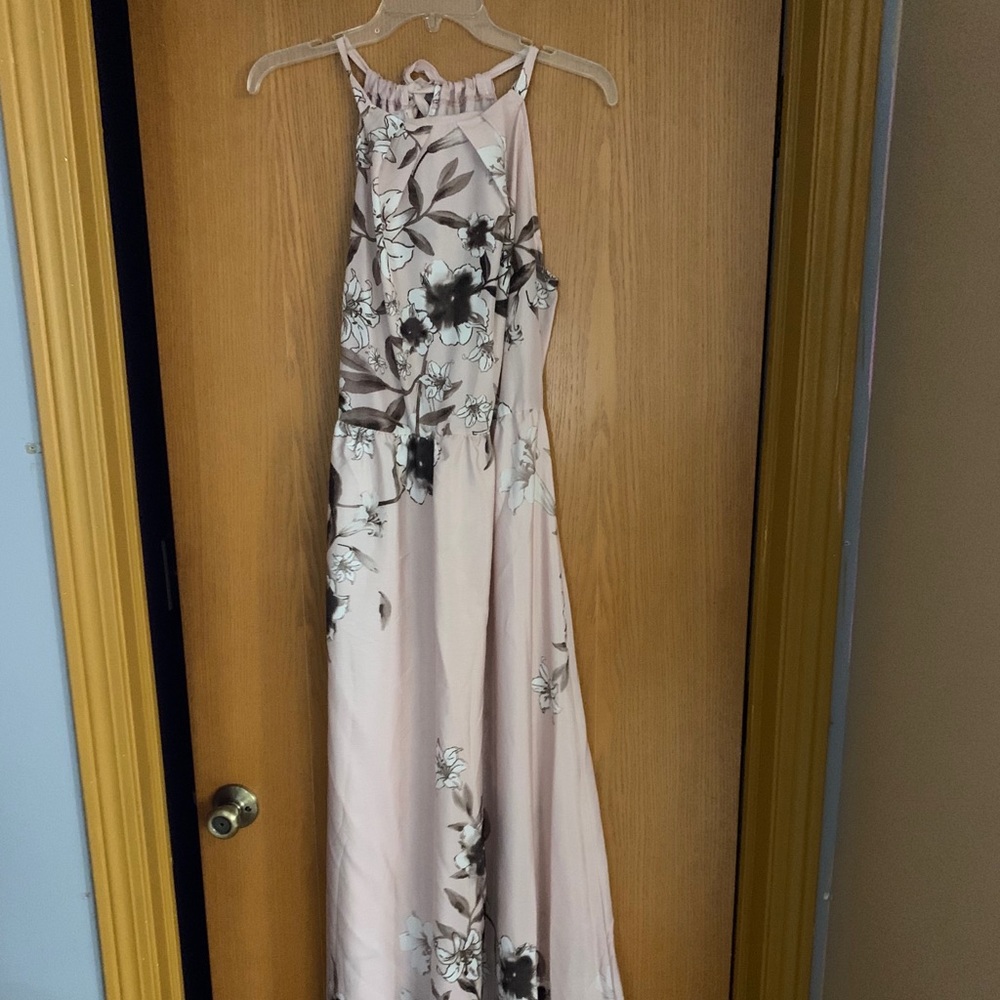 Pink Floral Long Maxi Dress